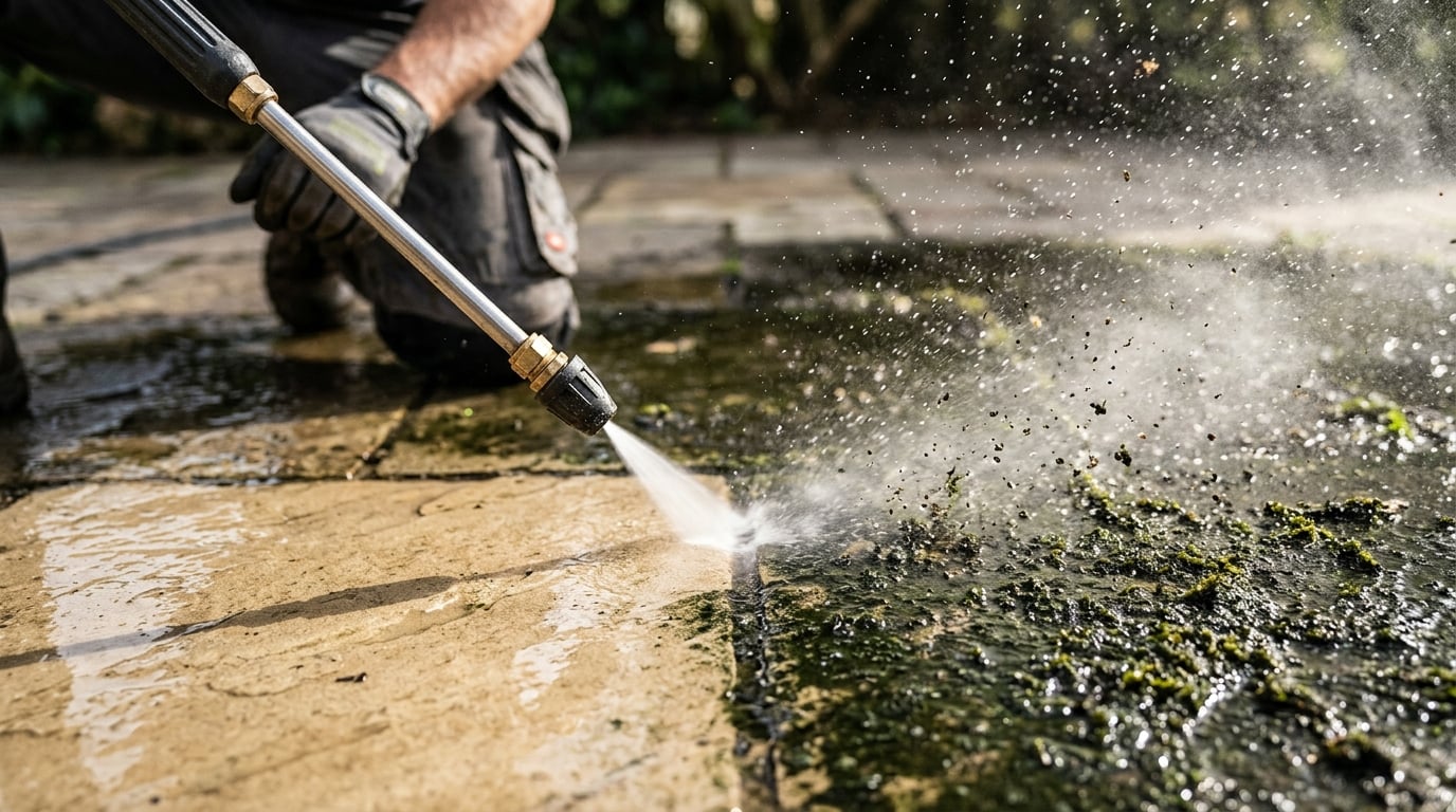 Professional power washing transformation